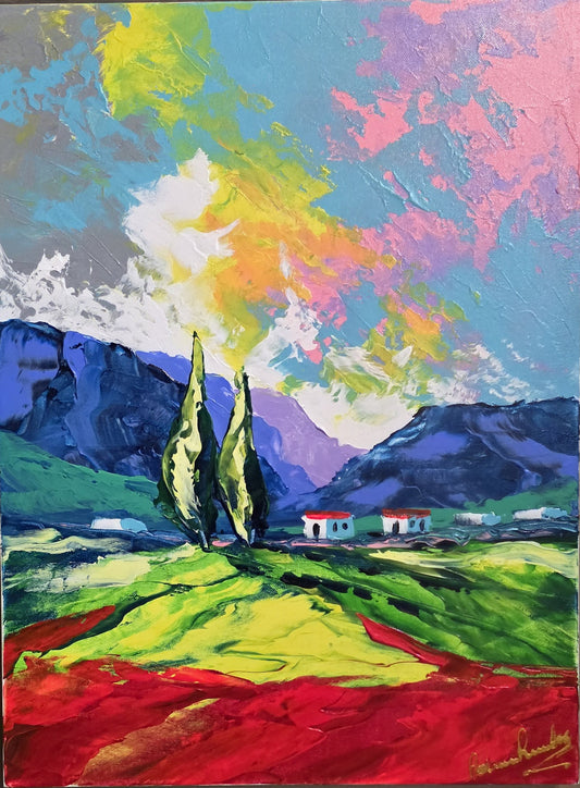 Beautifull Acrylic Painting by Paul van Rensburg - 460mm x 610mm x 40mm