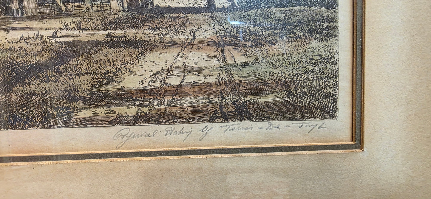 RARE***  Tinus de Jongh 1885 - 1942 ''Vredenburg Mulders Vlei'' Etching (SOLD)