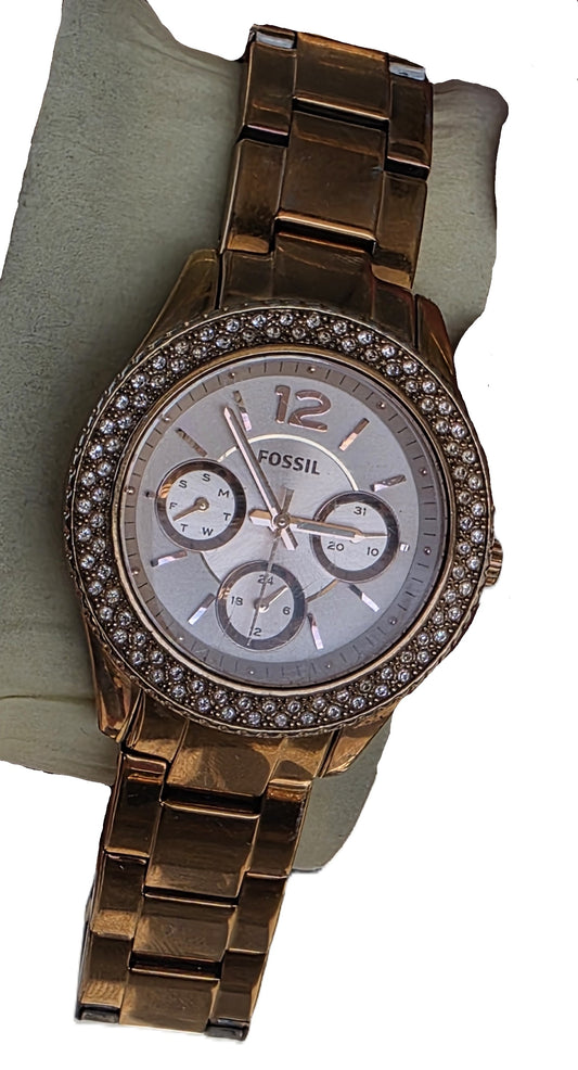 Fossil Stella Multifunction Rose-Tone Stainless Steel Watch - ES3590