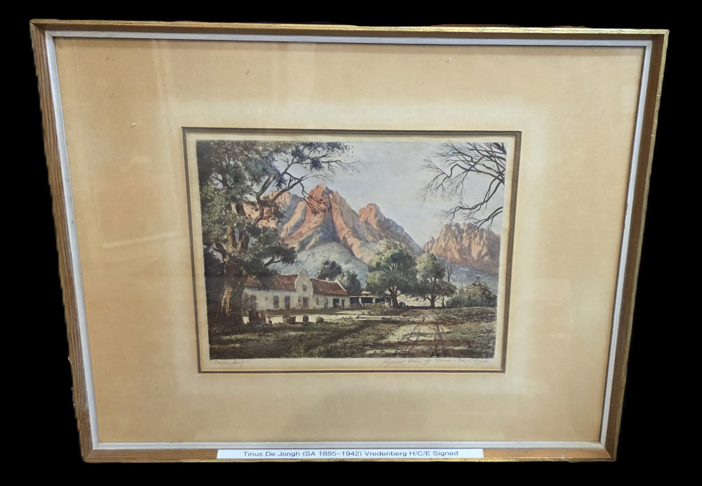 RARE***  Tinus de Jongh 1885 - 1942 ''Vredenburg Mulders Vlei'' Etching (SOLD)